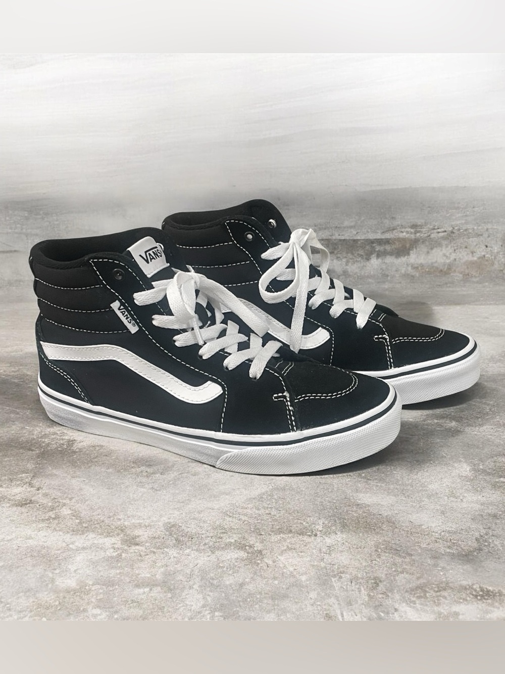 Vans Filmore Hi-Top Sneaker Suede/Canvas Black/White Size Big Boy 4